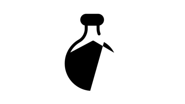 Comida húmeda negro icono de animación — Vídeos de Stock