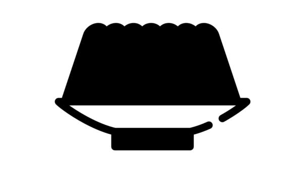 Agar-agar masă animație pictogramă neagră — Videoclip de stoc