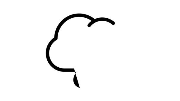 Musik-Cloud-Speicher schwarze Icon-Animation — Stockvideo
