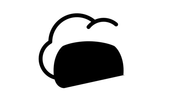 Animasi ikon hitam cloud aman permainan — Stok Video
