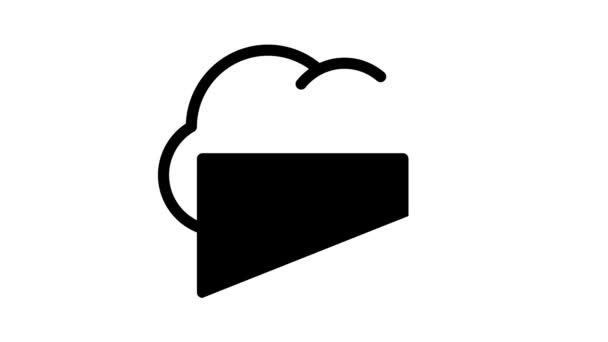 Foto 's cloud opslag zwart pictogram animatie — Stockvideo