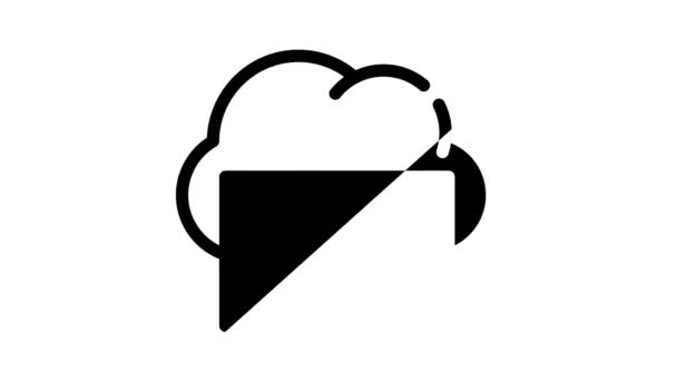Profil konto inforamtion moln lagring svart ikon animation — Stockvideo
