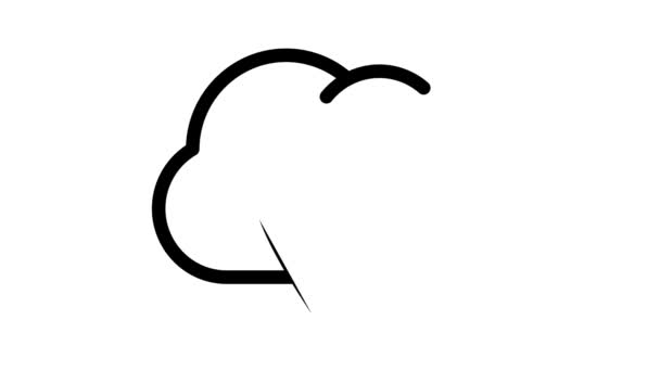 Gps locatie cloud opslag zwart pictogram animatie — Stockvideo