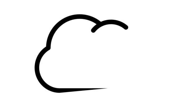 Accesso non riuscito cloud storage icona nera animazione — Video Stock