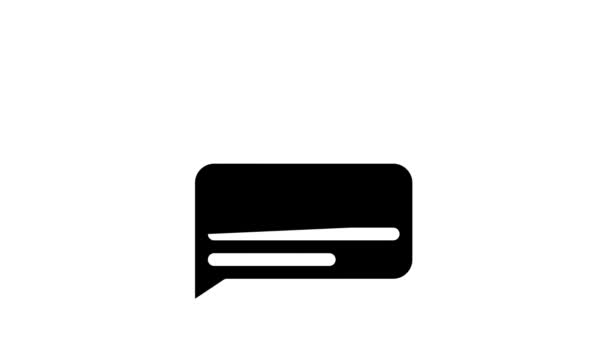 Mensagens nuvem armazenamento glifo ícone animação — Vídeo de Stock