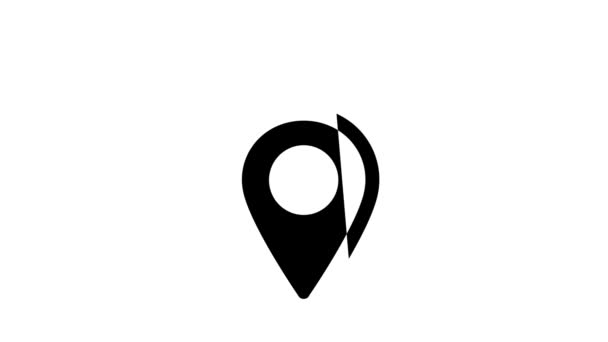Localização GPS nuvem armazenamento glifo ícone animação — Vídeo de Stock