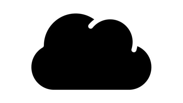 Memory cloud storage glyph icon animation — Stock Video