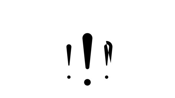 Wolke Ausrufezeichen Zeichen Glyphen-Symbol Animation — Stockvideo