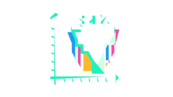 Marketing analytics color icon animation — Stock Video