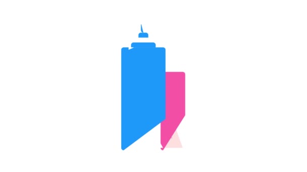 Construção de arranha-céus animação ícone de cor — Vídeo de Stock