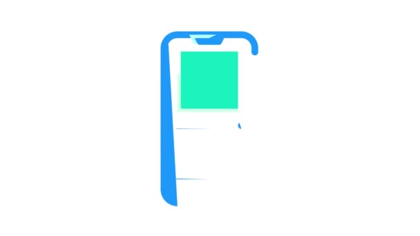 Hashtag mobiele scherm kleur pictogram animatie — Stockvideo