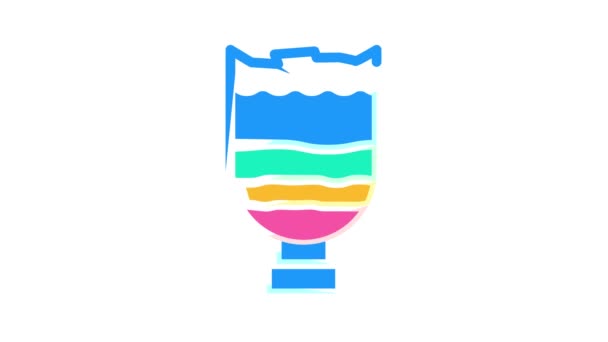 Vatten filtrering genom sand och kol färg ikon animation — Stockvideo