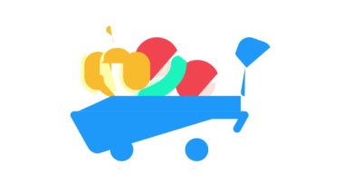 Sonbahar sebzeli araba renk ikonu canlandırması