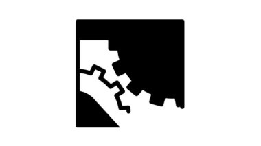 ayarlar ve seo optimizasyon çalışma mekanizması siyah simge canlandırması