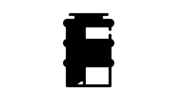 Watertank zwart pictogram animatie — Stockvideo