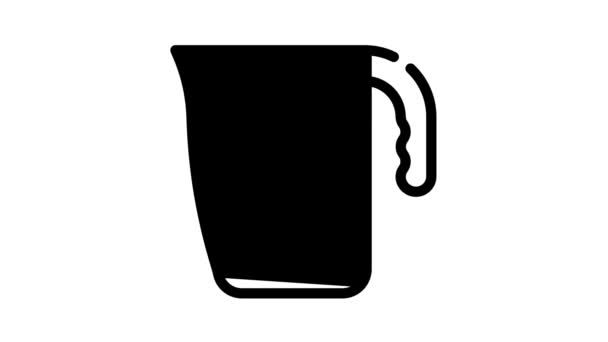 Filtering pot zwart pictogram animatie — Stockvideo