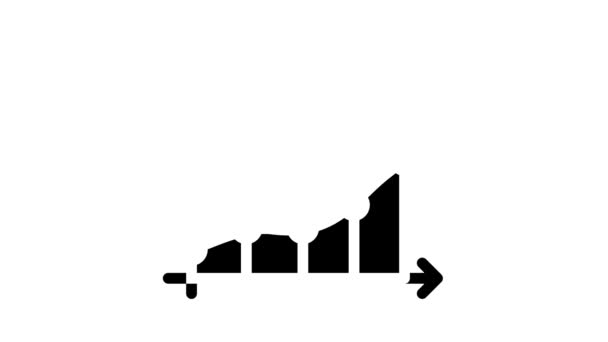 Análisis estadístico de datos animación icono glifo — Vídeo de stock