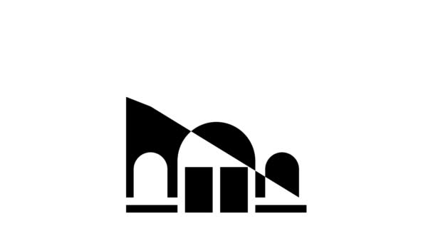 Industrie Fabrikgebäude Glyphen-Ikone Animation — Stockvideo
