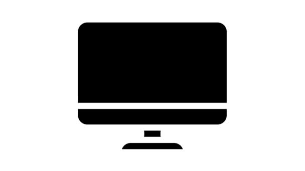 Просмотр анимации иконок на экране компьютера — стоковое видео