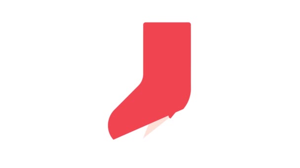 Sock foot clothes color icon animation — Stock Video