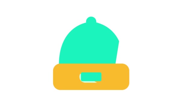 Chapéu cap animação ícone de cor — Vídeo de Stock