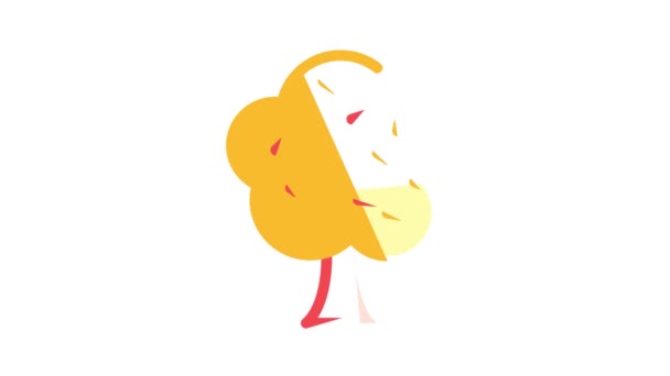 Jesień liście drzewo kolor ikona animacja — Wideo stockowe