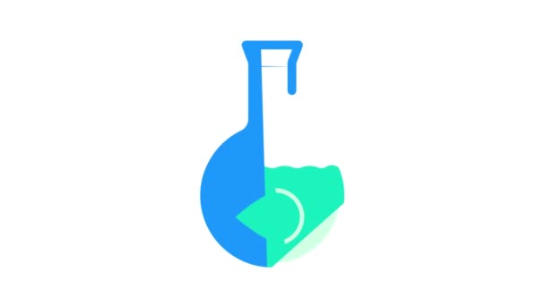 Feuille à base de plantes en laboratoire flasque couleur icône animation — Video