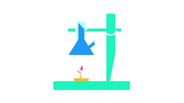 Chemie Laborgeräte Farb-Ikone Animation — Stockvideo