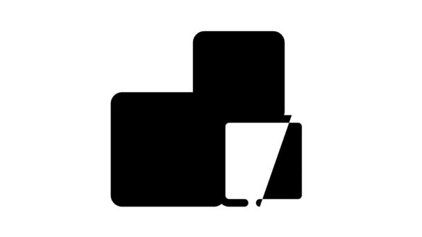 Літери кубики чорна іконка анімація — стокове відео