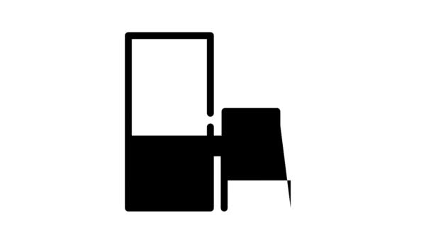 Coworking litchen nábytek černá ikona animace — Stock video