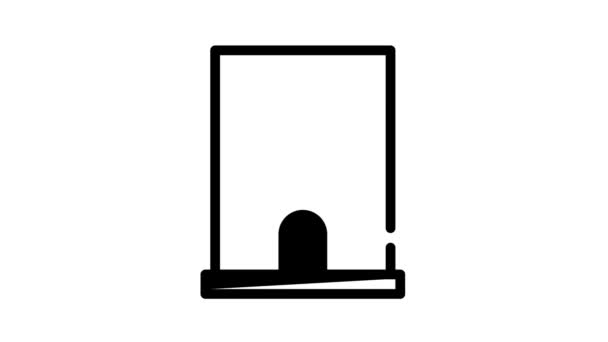 Будівля коворкінгу чорна іконка анімація — стокове відео