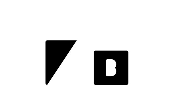 Letras cubos glifo ícone animação — Vídeo de Stock