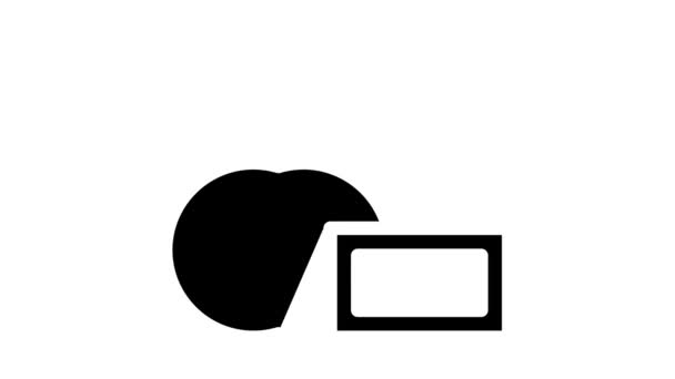 Animasi ikon glif baterai apel — Stok Video