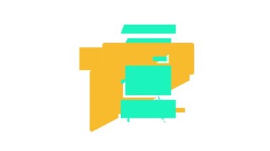 Kumaş rengi simgesi animasyonunda yazdırmak için yazıcı