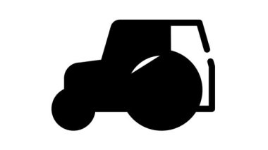 elektrikli traktör siyah simge canlandırması