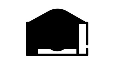 Geri dönüşüm eko kutusu siyah simge canlandırması