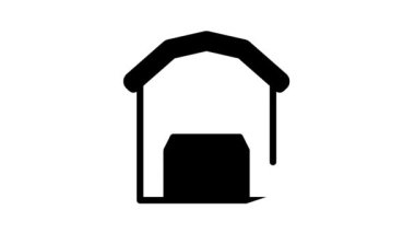 ahır binası siyah simge canlandırması