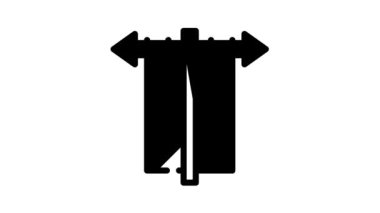 Viking bayrağı siyah simge canlandırması