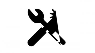 Göz bebekleri ve düğmeler için rasper ve delik punç siyah simge canlandırması