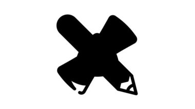 Siyah simge canlandırması çizmek için tebeşir, sabun ve kalem