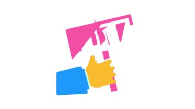 El ele tutuşan oy isim simgesi renk canlandırması