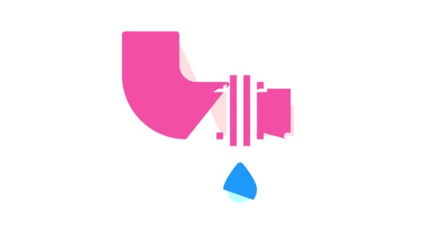 Leaking pipe color icon animation — Stock Video