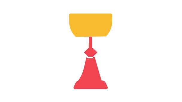 Cup goblet color icon animation — Stock Video