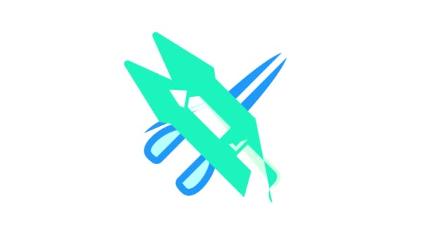 Różne nożyczki kolor ikona animacji — Wideo stockowe