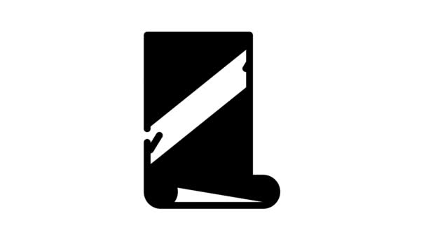 Papel pintado pegamento negro icono de animación — Vídeos de Stock
