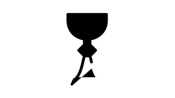 Cup goblet black icon animation — Stock Video