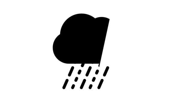 Zure regen zwart pictogram animatie — Stockvideo