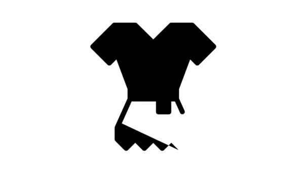 Viking roupas preto ícone animação — Vídeo de Stock