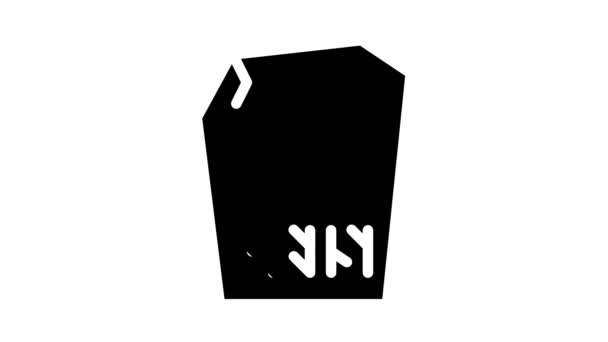 Runestone kő glyph ikon animáció — Stock videók