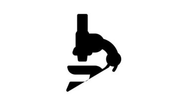 mikroskop ekipmanları siyah simge canlandırması